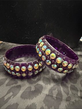 Two Large Acrylic Bracelets